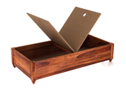 Drestorin Sheesham Wood Storage Divan with Mattress (Honey Finish)