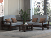 Ylthor 4 Seater Solid Wood Sofa (Walnut Finish)