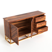 Yevrin Sheesham Wood Cabinet and Sideboard (Honey Finish)