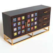 Xenthoris Sheesham Wood Cabinet and Sideboard (Walnut Finish)