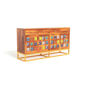 Ulexis Sheesham Wood Cabinet and Sideboard (Honey Finish)