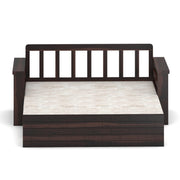 Elventhis Sheesham Wood 3 Seater Sofa Bed With Storage (Walnut Finish)