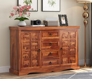 Drethor Sheesham Wood Cabinet and Sideboard (Honey Finish)