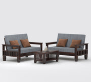 Ylthor 4 Seater Solid Wood Sofa (Walnut Finish)