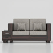 Zephorin 2 Seater Solid Wood Sofa (Walnut Finish)