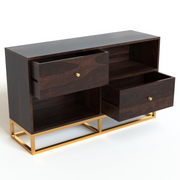 Zevaris Sheesham Wood Cabinet and Sideboard (Walnut Finish)