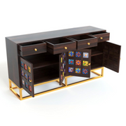 Ulexis Sheesham Wood Cabinet and Sideboard (Walnut Finish)