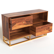 Zevaris Sheesham Wood Cabinet and Sideboard (Honey Finish)