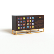 Xenthoris Sheesham Wood Cabinet and Sideboard (Walnut Finish)