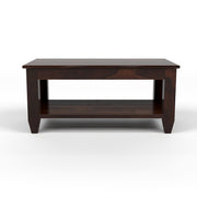 Questorin Sheesham Wood Coffee Table with Open Storage (Walnut Finish)