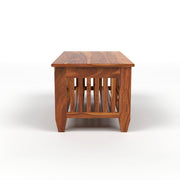 Questorin Sheesham Wood Coffee Table with Open Storage (Honey Finish)