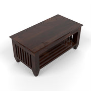 Questorin Sheesham Wood Coffee Table with Open Storage (Walnut Finish)