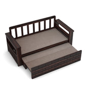 Elventhis Sheesham Wood 3 Seater Sofa Bed With Storage (Walnut Finish)