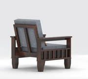 Ylthor 1 Seater Solid Wood Sofa (Walnut Finish)
