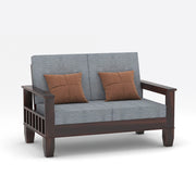 Ylthor 4 Seater Solid Wood Sofa (Walnut Finish)