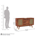 Brentar Sheesham Wood Cabinet and Sideboard (Honey Finish)