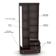 Calvoris Sheesham Wood Dressing Table with Mirror and Drawers (Walnut Finish)