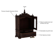 Stendoris Sheesham Wood Home Temple (Honey Finish)