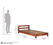 Silvorn Sheesham Wood Single Bed Without Storage (Honey Finish)