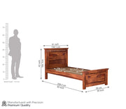 Luveris Sheesham Wood Single Bed Without Storage (Honey Finish)