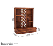 Thalvion Sheesham Wood Home Temple (Honey Finish)