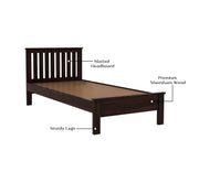 Quentis Sheesham Wood Single Bed Without Storage (Walnut Finish)