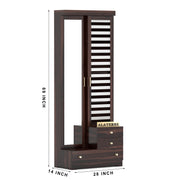 Calvoris Sheesham Wood Dressing Table with Mirror and Drawers (Walnut Finish)