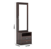 Brendral Sheesham Wood Dressing Table with Mirror and Drawers (Walnut Finish)