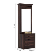 Ythorin Sheesham Wood Dressing Table with Mirror and Drawers (Walnut Finish)