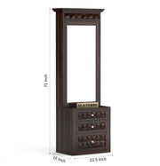 Alvethis Sheesham Wood Dressing Table with Mirror and Drawers (Walnut Finish)