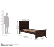 Luveris Sheesham Wood Single Bed Without Storage (Walnut Finish)