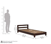 Silvorn Sheesham Wood Single Bed Without Storage (Walnut Finish)