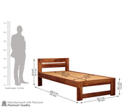 Eldorin Sheesham Wood Single Bed Without Storage (Honey Finish)
