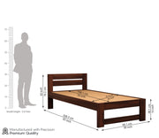 Eldorin Sheesham Wood Single Bed Without Storage (Walnut Finish)