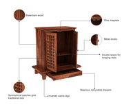 Ulvaris Sheesham Wood Home Temple (Honey Finish)