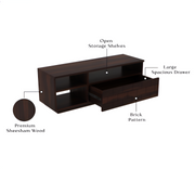 Brethor Sheesham Wood Tv Unit with Shelf Storage (Walnut Finish)