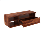 Brethor Sheesham Wood Tv Unit with Shelf Storage (Honey Finish)