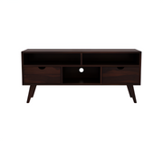 Alstorn Sheesham Wood Tv Unit with Two Pull Out Drawers and Shelves (Walnut Finish)