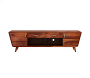 Castion Sheesham Wood Tv Unit with Cupboards Drawers and Shelve Storage (Honey Finish)