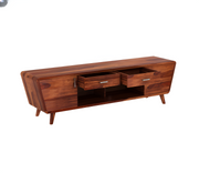 Castion Sheesham Wood Tv Unit with Cupboards Drawers and Shelve Storage (Honey Finish)