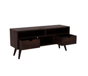 Alstorn Sheesham Wood Tv Unit with Two Pull Out Drawers and Shelves (Walnut Finish)