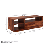 Brethor Sheesham Wood Tv Unit with Shelf Storage (Honey Finish)