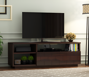 Brethor Sheesham Wood Tv Unit with Shelf Storage (Walnut Finish)